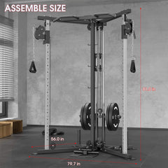 Rovix Dual Pulley Cable Crossover Machine With Pull Up And LAT Bar (SAK98124)