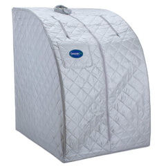 Durasage Lightweight Portable Personal Steam Sauna Spa for Relaxation at Home, 60 Minute Timer, 800 Watt Steam Generator, Chair Included - Silver