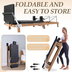 Core Pilates Apex Foldable Dual Resistance Pilates Reformer With Jumpboard (SAK83914)
