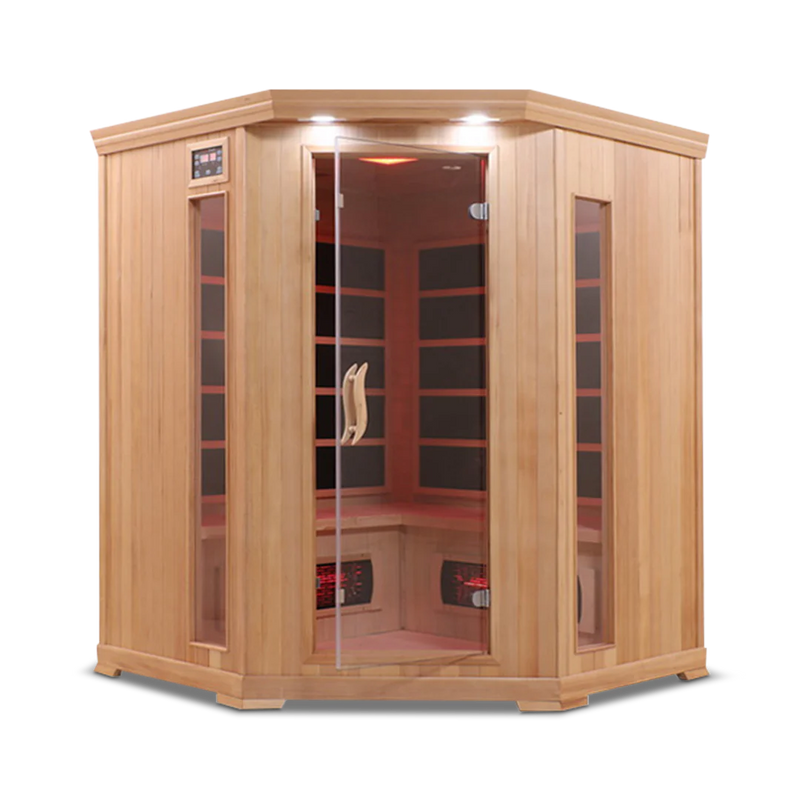 Health Smart 4 Person Full Spectrum Corner Infrared Sauna (Hemlock)