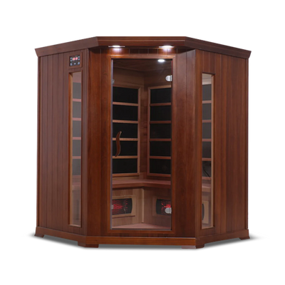 Health Smart 4 Person Full Spectrum Corner Infrared Sauna (Cedar)