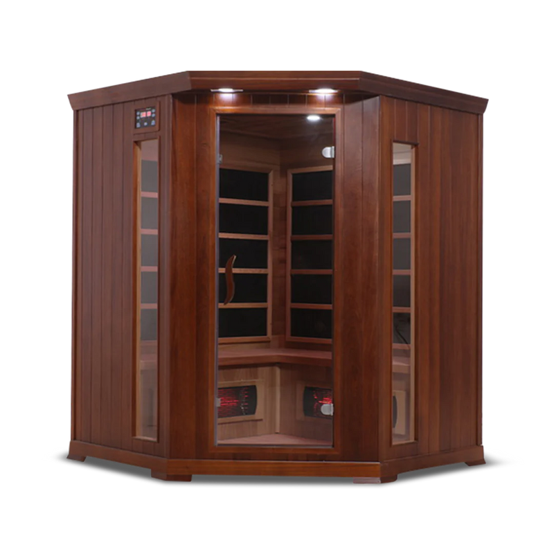 Health Smart 4 Person Full Spectrum Corner Infrared Sauna (Cedar)