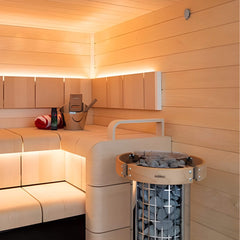 Harvia Cilindro UL Certified Electric Sauna Heater With Xenio CX45 Digital Control Panel & Sauna Stones [PC60/80/90/110E] (SAK86571)