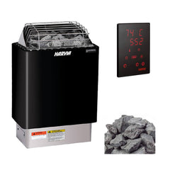 Harvia KIP80W 8KW UL Certified Electric Sauna Heater With Xenio CX170 Digital WIFI Control & Sauna Stones [JH80W2401] (SAK14630)