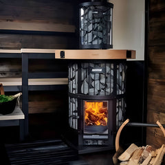 Harvia GreenFlame Legend 240 Wood Sauna Stove With Sauna Stones, 15.9KW [WK200LD] (SAK84935)