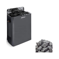 Harvia The Wall Stainless Steel Built-In Wall Mount Sauna Heater With Illuminated Controls & Sauna Stones [SW60/80] (SAK21467)