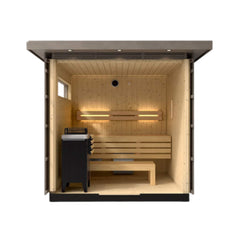 Kohler C2 Outdoor Weathered Gray Spruce Sauna Kit - Up To 3 People / No Upgrade