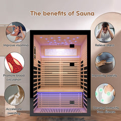 Thermora Flux Luxury 2-Person Canadian Hemlock Wood Far Infrared Sauna