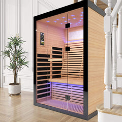Thermora Flux Luxury 2-Person Canadian Hemlock Wood Far Infrared Sauna