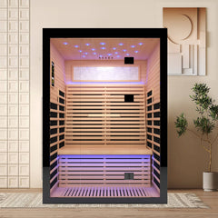 Thermora Flux Luxury 2-Person Canadian Hemlock Wood Far Infrared Sauna