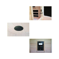 Thermora Ivara Luxury 2-Person Hemlock Wood FAR Infrared Sauna Room W/ Glass Door, 1750W (SAK81525)