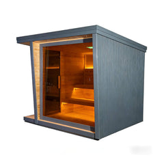 Thermora Noir Luxury 6-Person Outdoor Traditional Steam Sauna With 6KW 220V Sauna Heater And Stones (SAK39275)