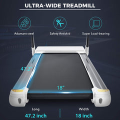 Rovix Portable Compact Home Cardio Fitness Treadmill With 3.5HP Electric Motor & Bluetooth Speakers (SAK32416)