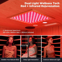 Thermora Pandora Premium 2-Person Indoor Infrared Sauna With Red Light Therapy And Himalayan Salt Rocks (SAK67305)
