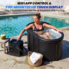 FCP Premium 2XL 148 Gal Cold Plunge Tub Kit With 1/3 HP Chiller, Filter, And Pump