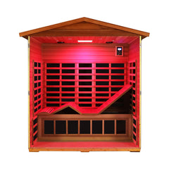Thermora Vanta Luxury 3-Person Outdoor Mahogany Full Spectrum Ultra-Low EMF FAR Infrared Sauna With Chromotherapy And Bluetooth Speakers (SAK83460)