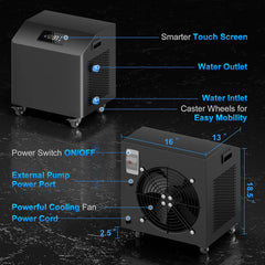FCP Premium XL 120 Gal Cold Plunge Tub With 1HP Chiller, Filter, And Pump