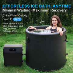 FCP Premium XL 120 Gal Cold Plunge Tub With 1HP Chiller, Filter, And Pump