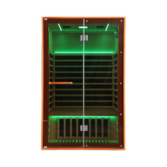 Thermora Fontaine 2-Person Luxury Canadian Hemlock Infrared Sauna With Glass Front (SAK97216)